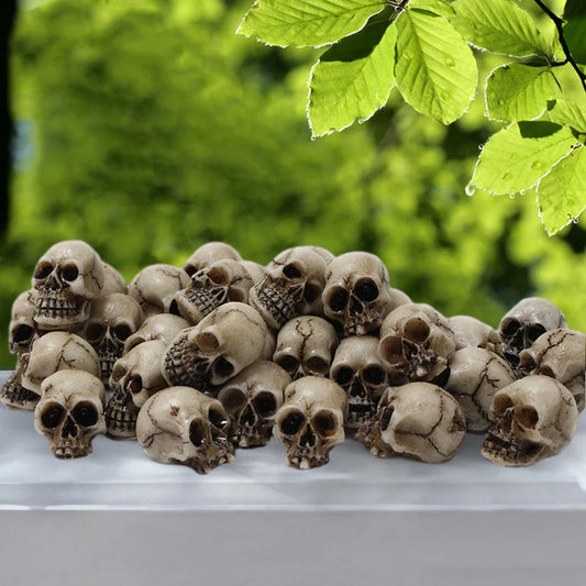 20Pcs Mini Skull Figurines – Halloween Miniature Decor for Garden, Potted Plants & DIY Displays